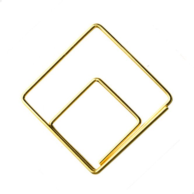Main Image Paperclips vierkant goud 25 mm | 50 stuks
