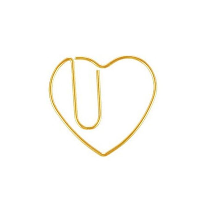 Main Image Paperclips hartje goud 16 mm | 50 stuks