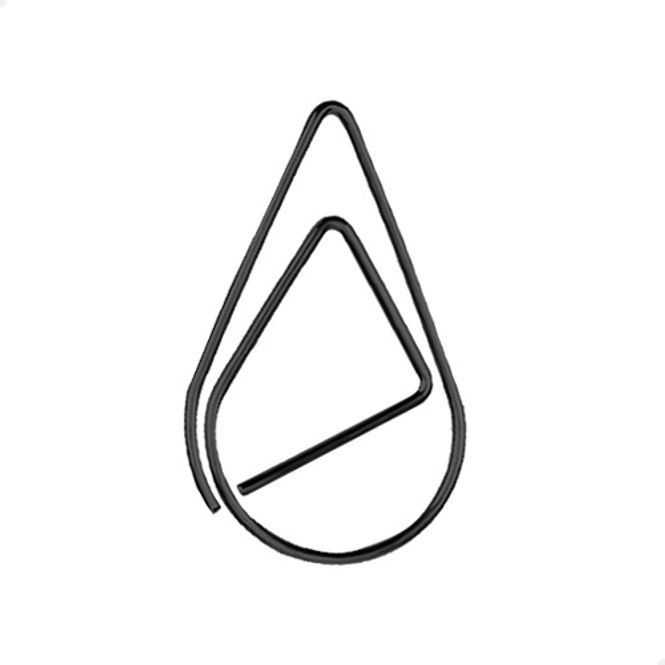 Main Image Paperclips druppel zwart 33 mm | 100 stuks